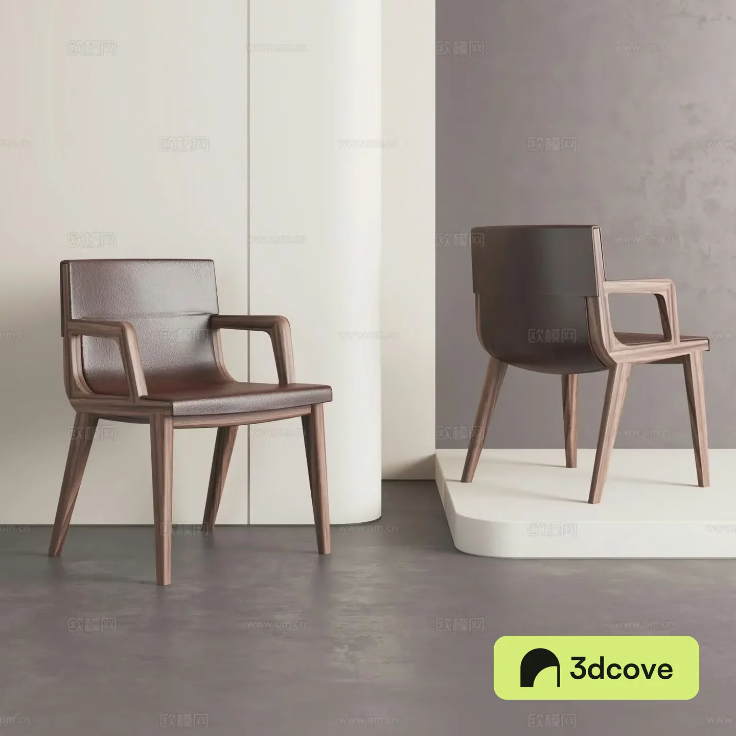 Middle -aged style casual chair retro solid wood dining chair