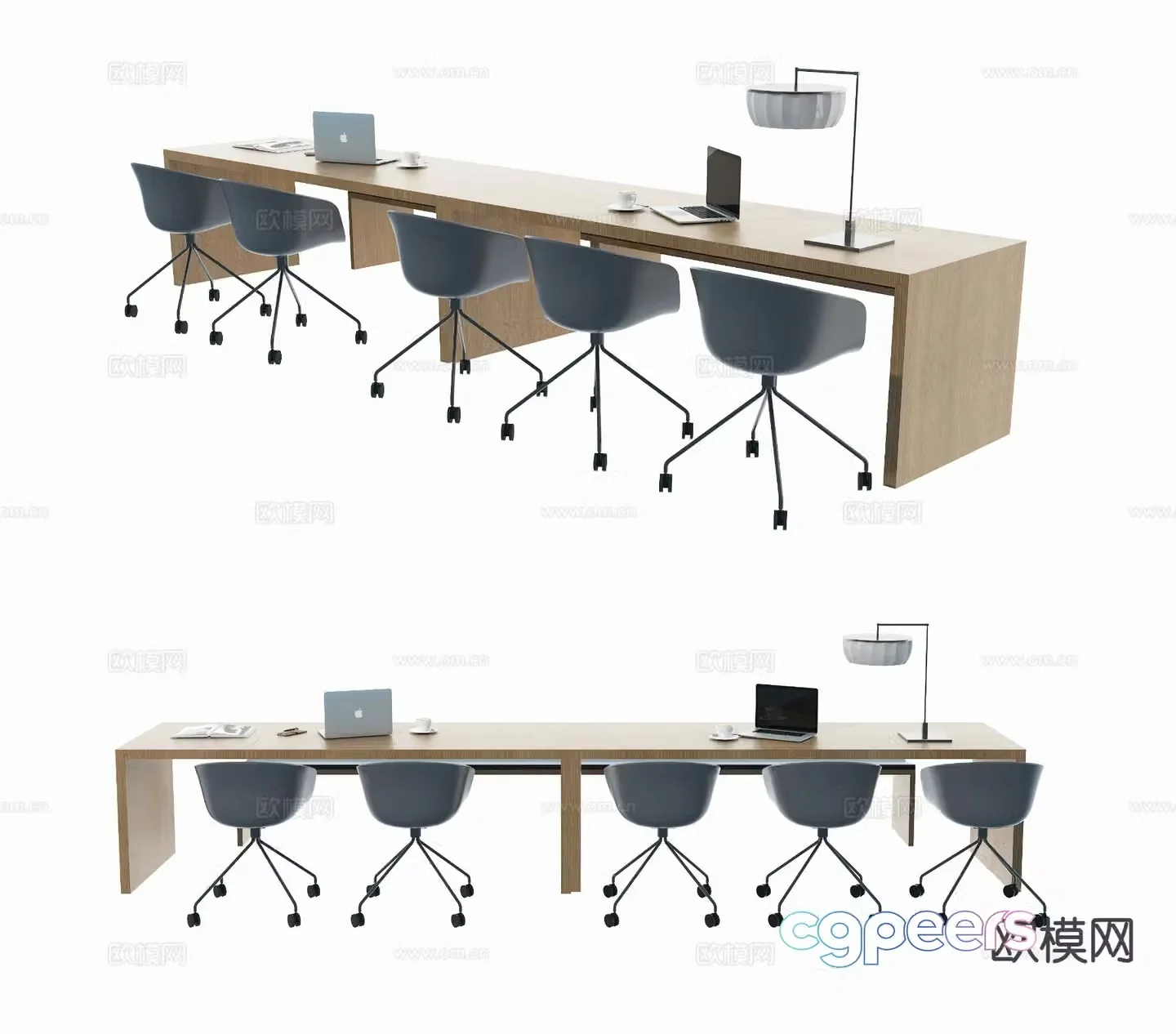 Modern office desk and chair 3d model
