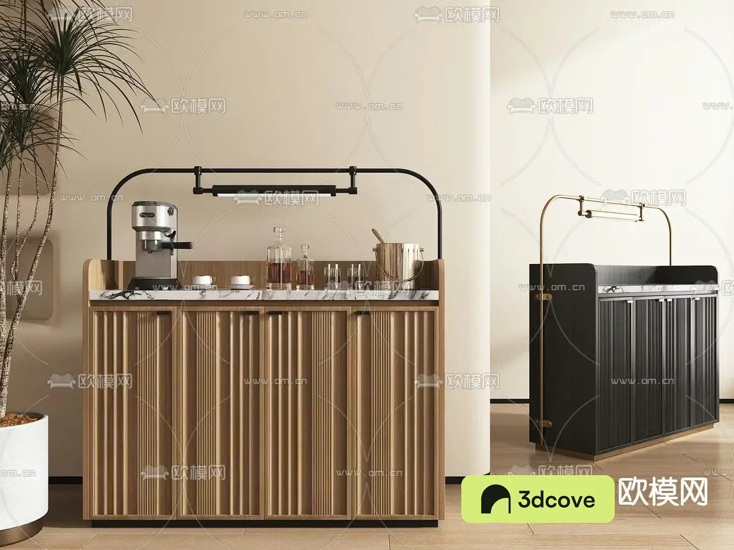 Pantry cabinet minibar cabinet 3d model