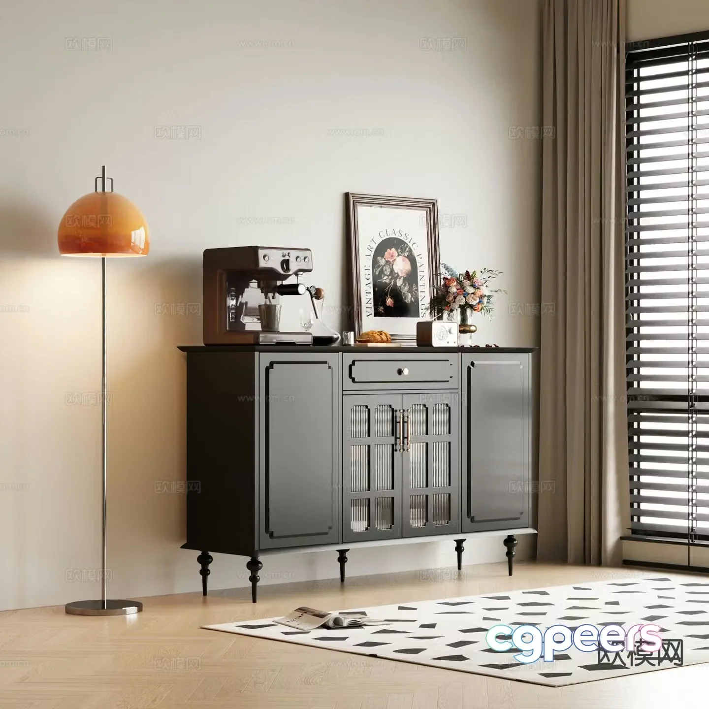 American sideboard 3d model