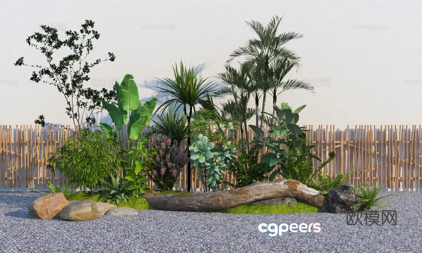 Modern plant combination 3D model