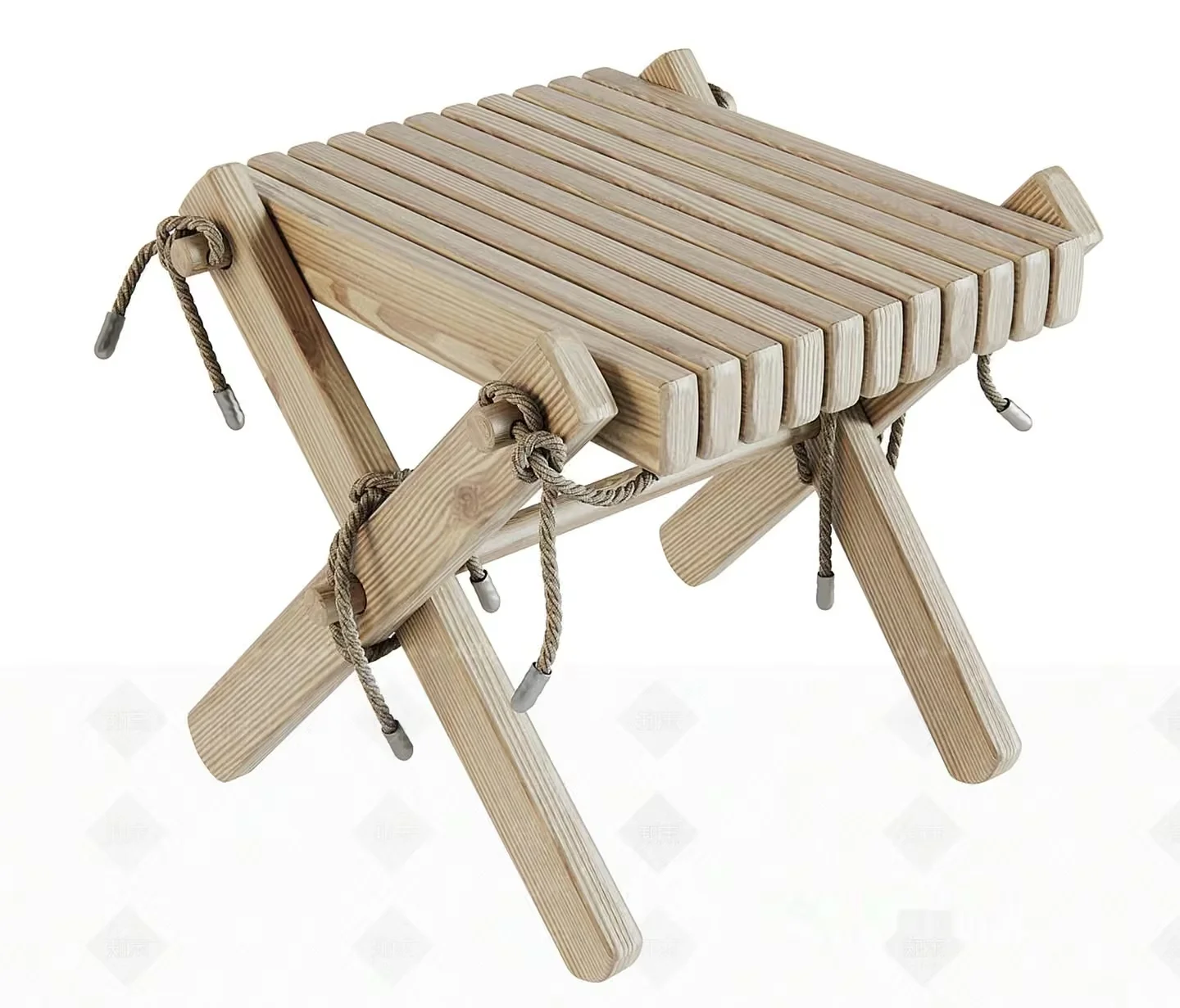 Wooden Folding Stool 3D Model – 5794 – VRAY Render