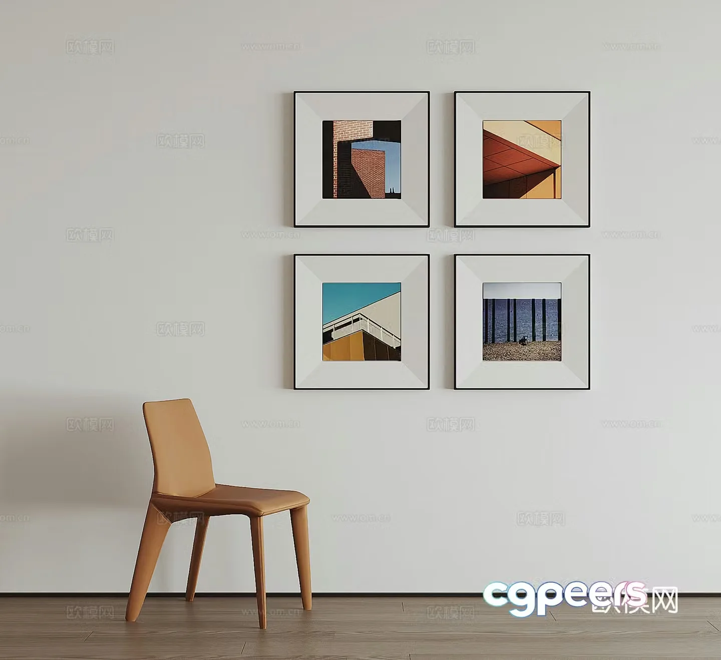 Modern combination hanging painting 3d model