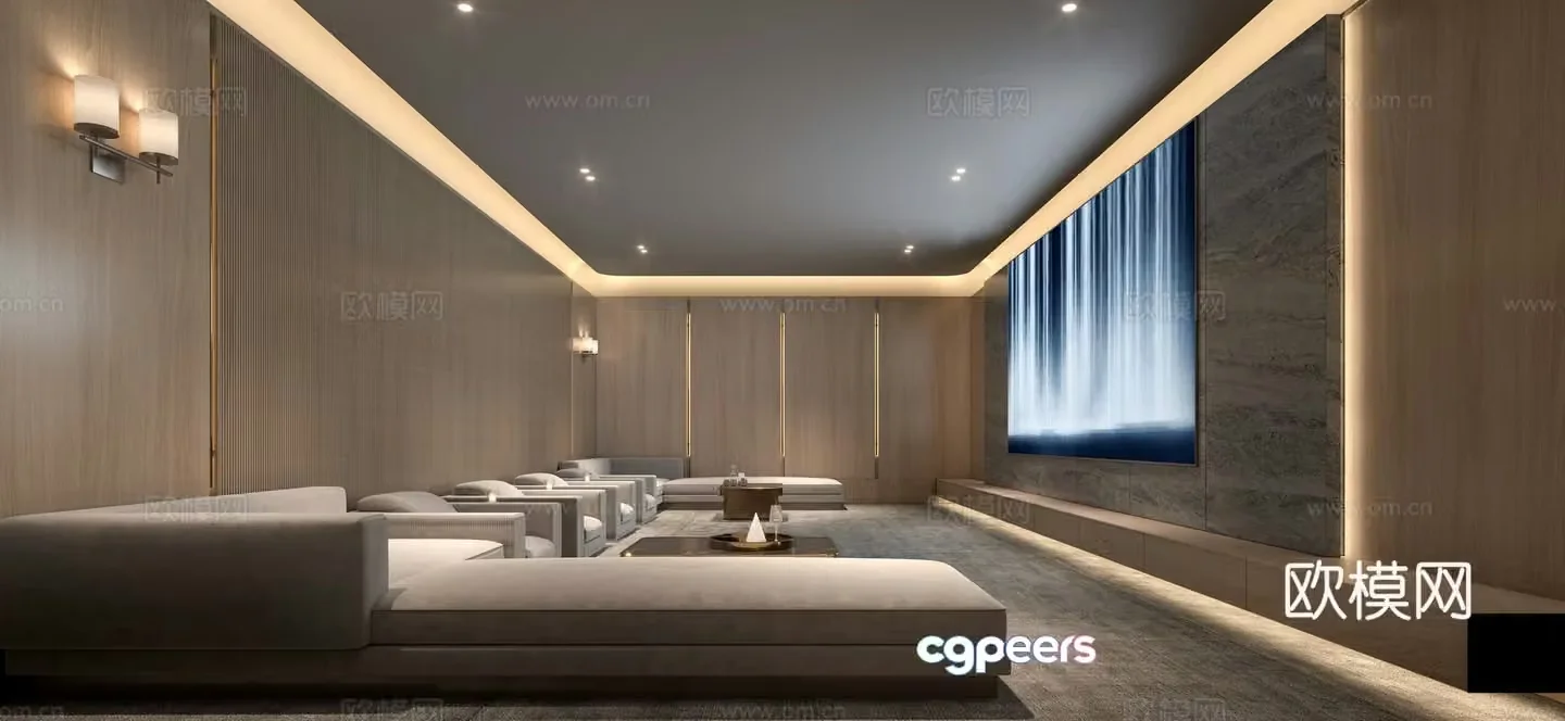Modern audio studio 3d model