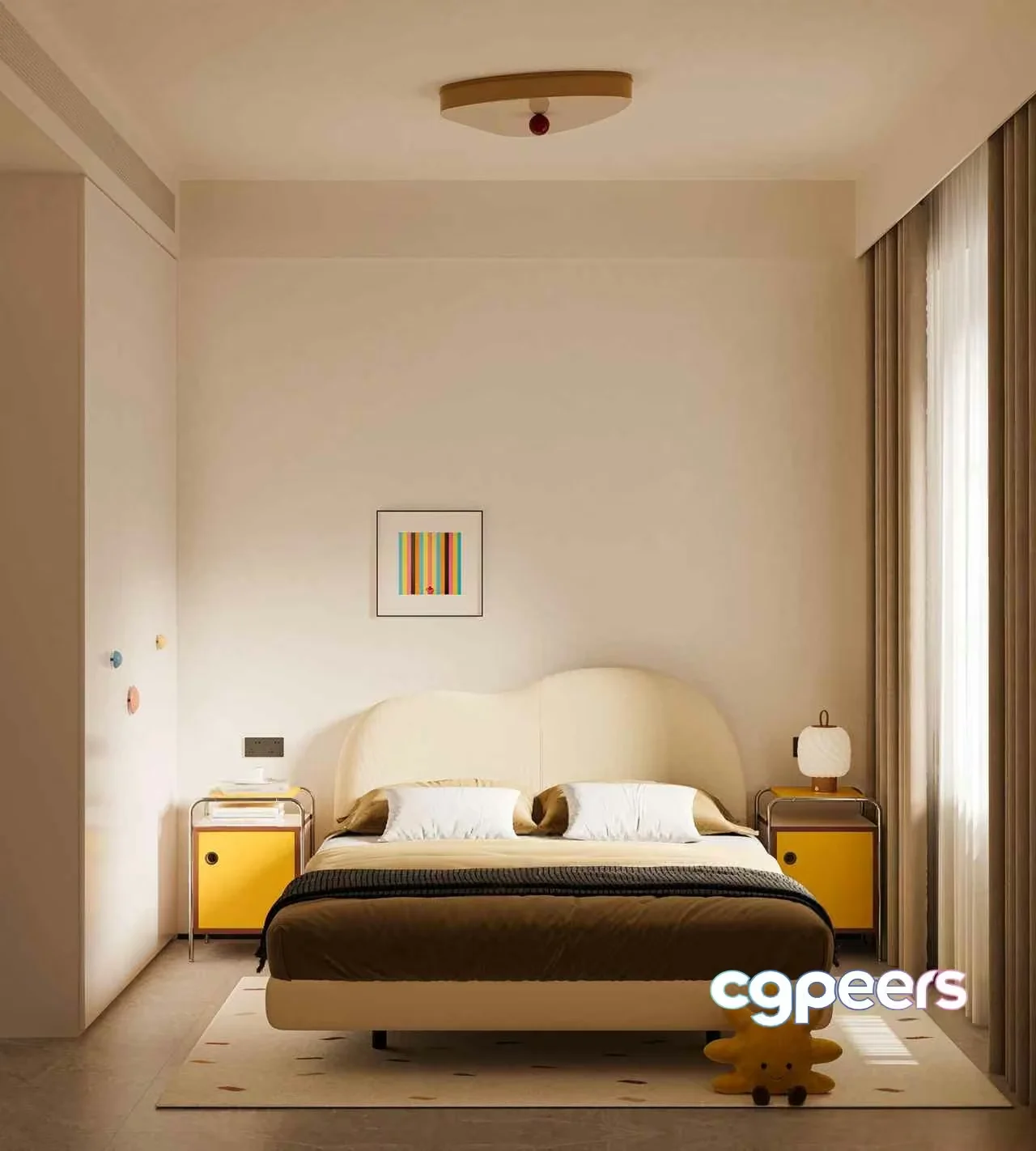 Cozy Modern Bedroom 3D Model – 7369 – CORONA Render