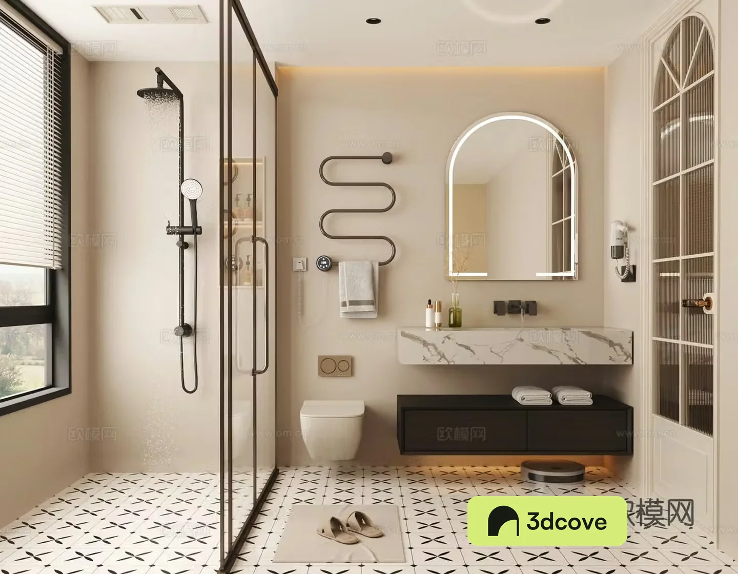 Modern bathroom Shower Toilet Bathroom Cabinet