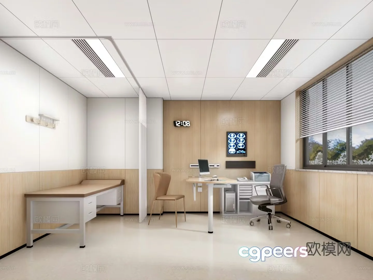 Modern hospital clinic 3d model