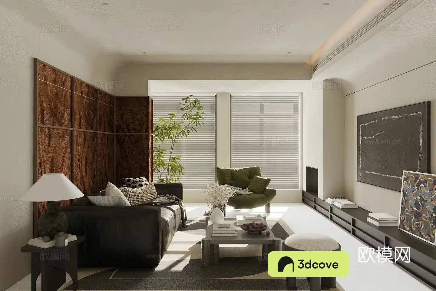 Middle-aged living room 3d model