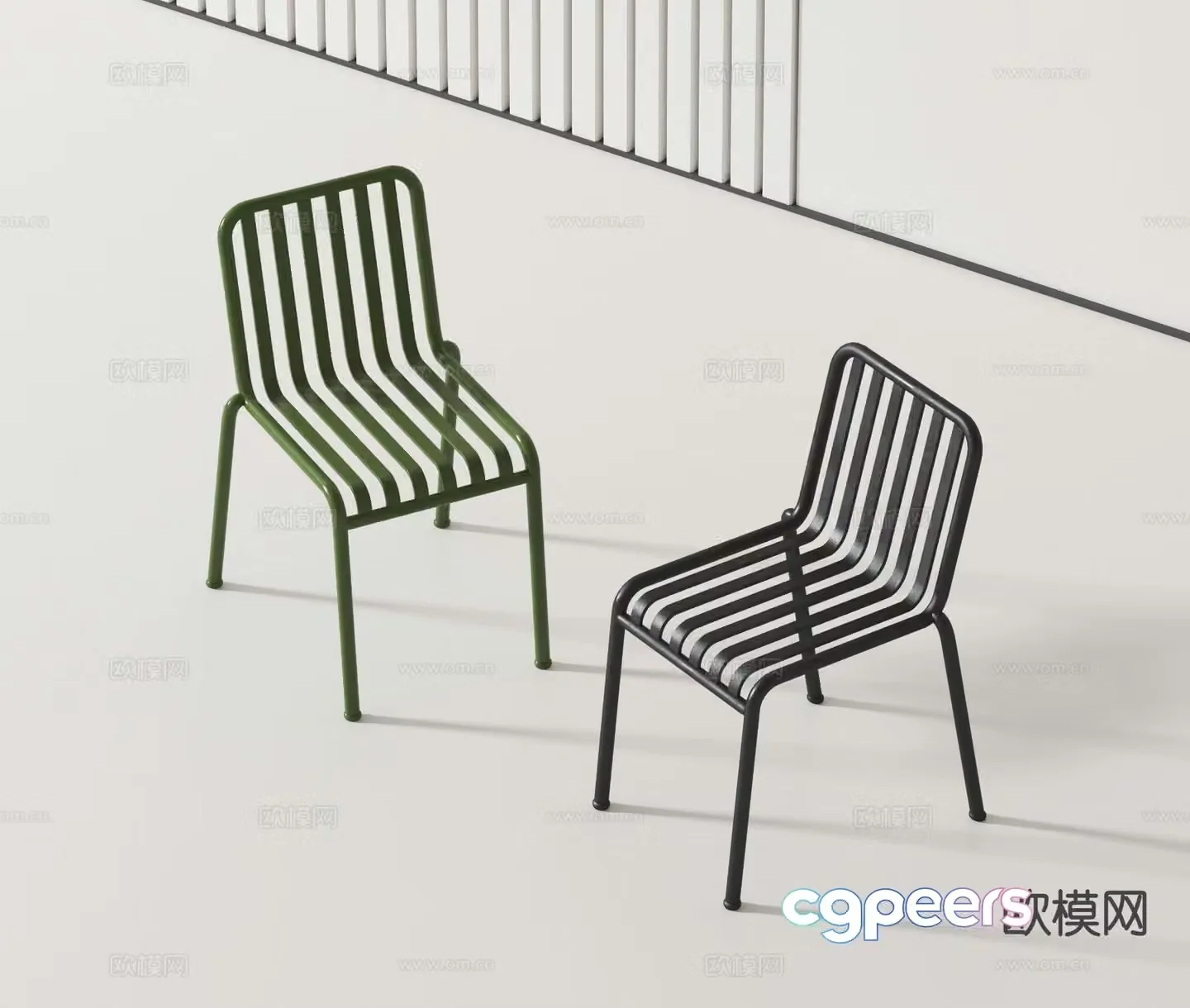Modern single chair metal chair 3d model