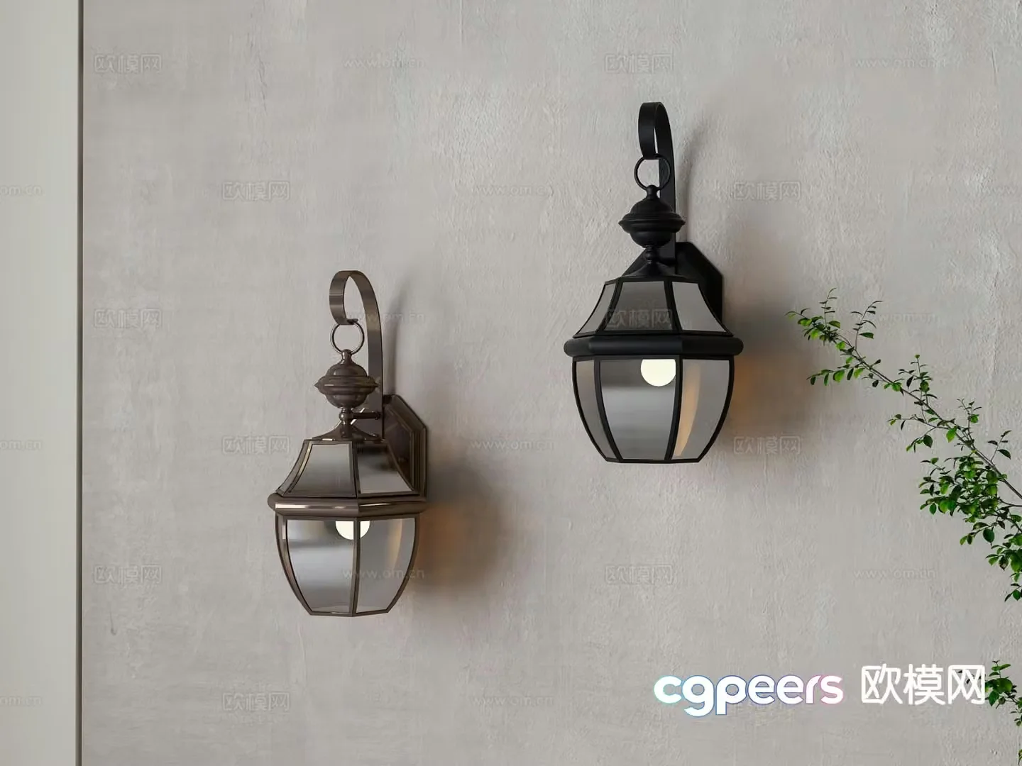 American wall lamp wall lamp 3d model