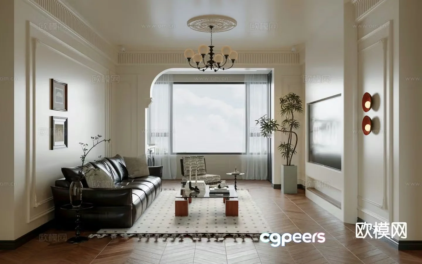 French living room 3d model