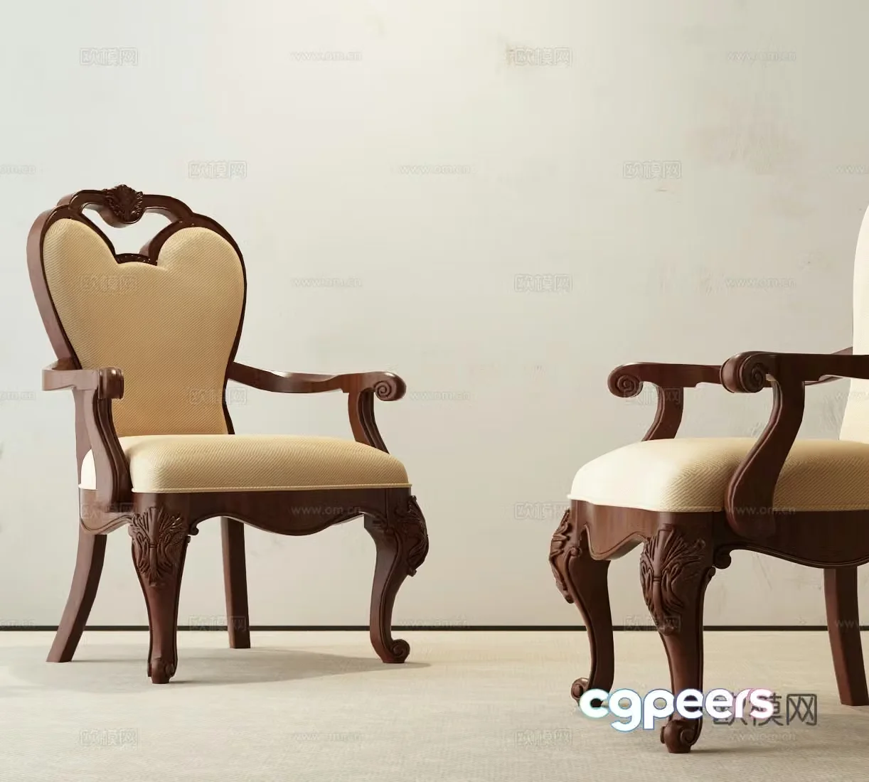 American dining chair 3d model