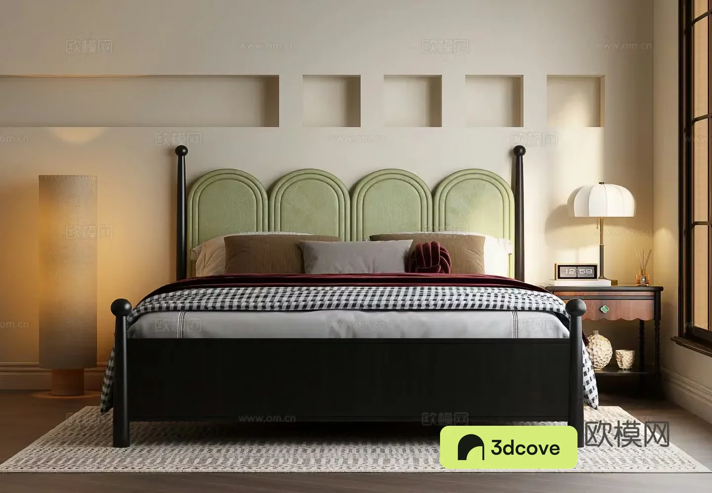 French retro bed French medieval double bed Modern retro double bed