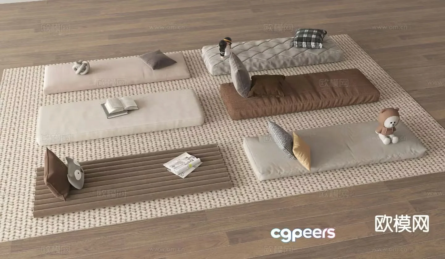 Cushion cushion bay window cushion tatami cushion 3d model