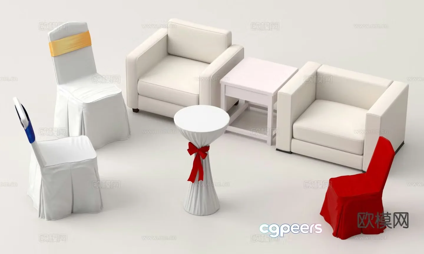 Auditorium sofa hotel sofa public sofa 3d model