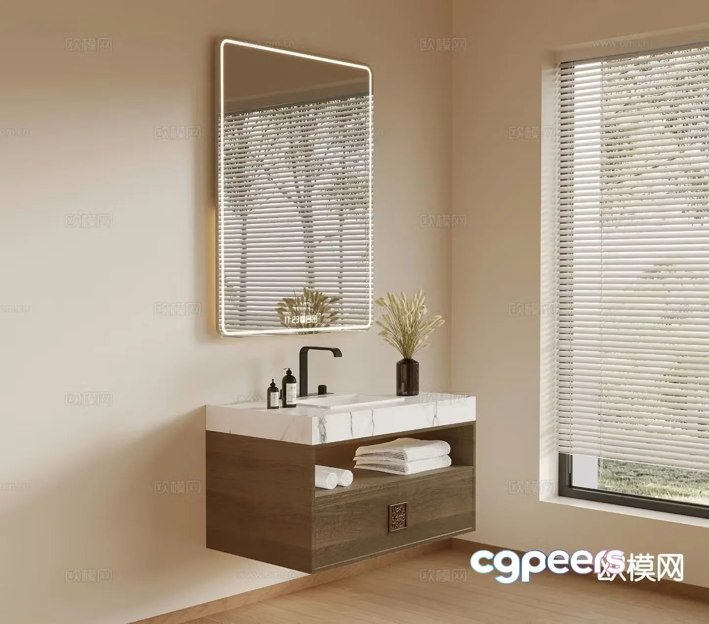 Medieval style bathroom cabinet 3d model