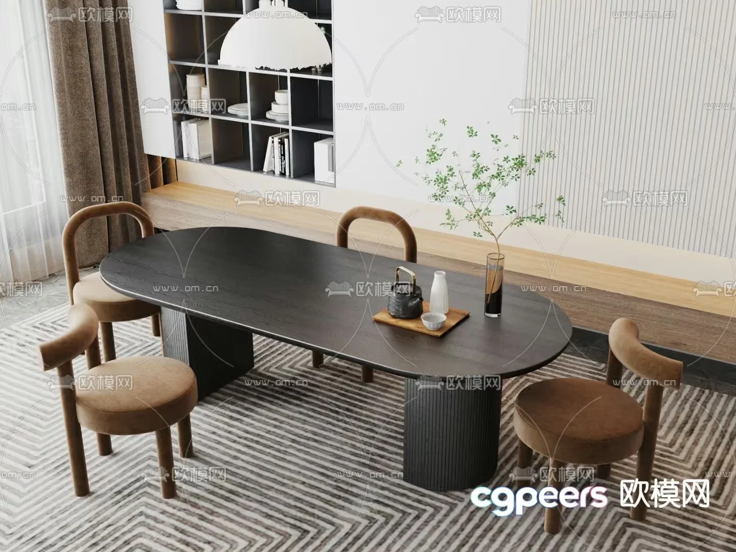 Modern Dining Room 3D Model – 11842 – VRAY Render