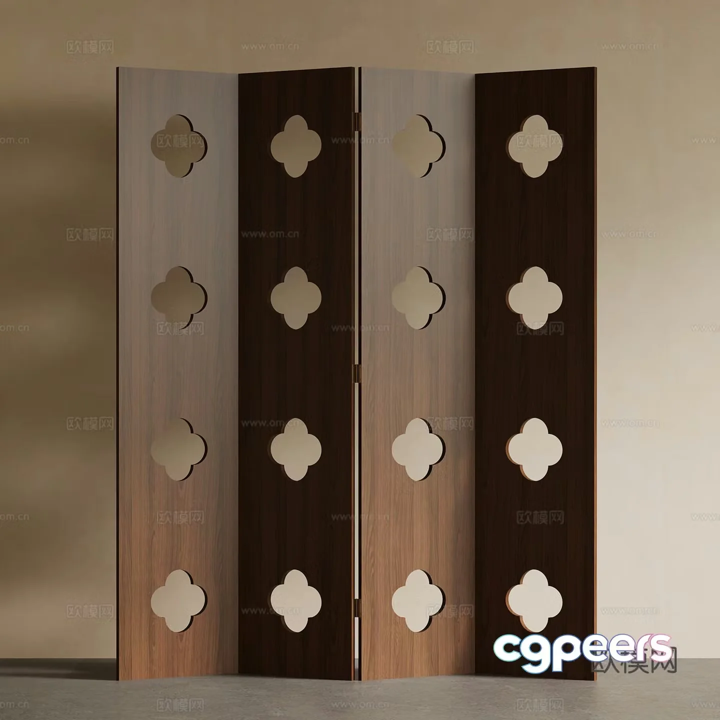 New Chinese-style screen partition 3D model
