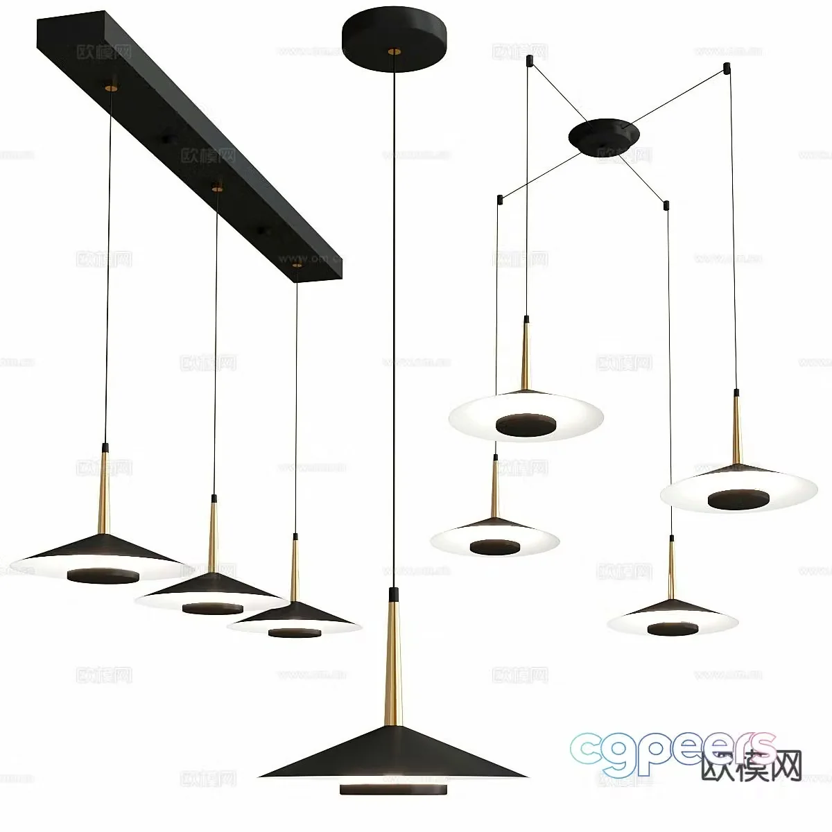 Light luxury chandelier multi-head chandelier 3D model