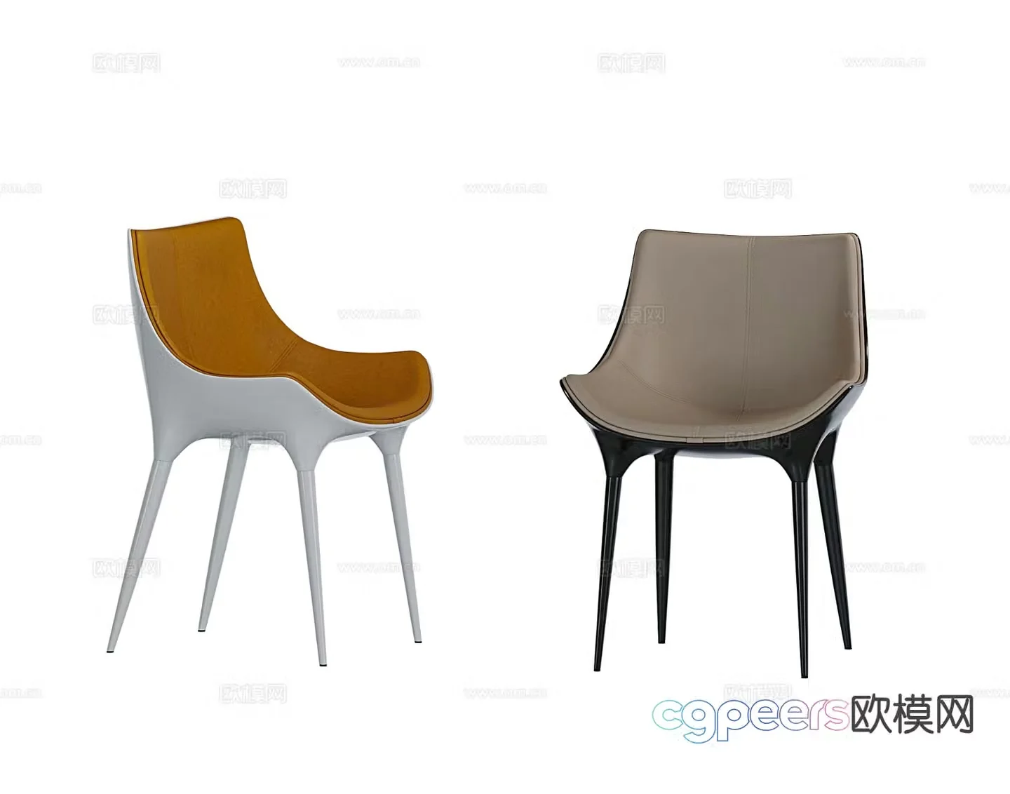 Modloft modern single chair dining chair 3d model