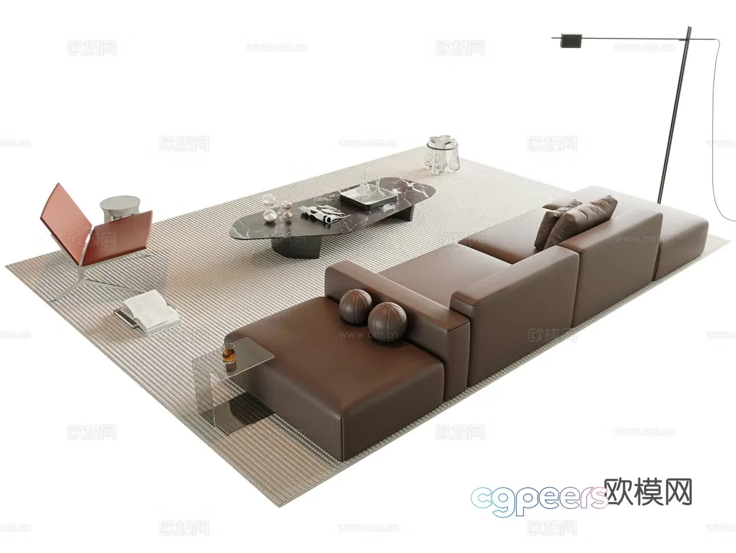 Italian sectional sofa 3d model