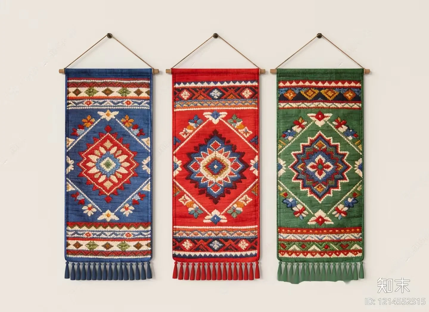 Three Colorful Tapestries 3D Model – 10759 – VRAY Render