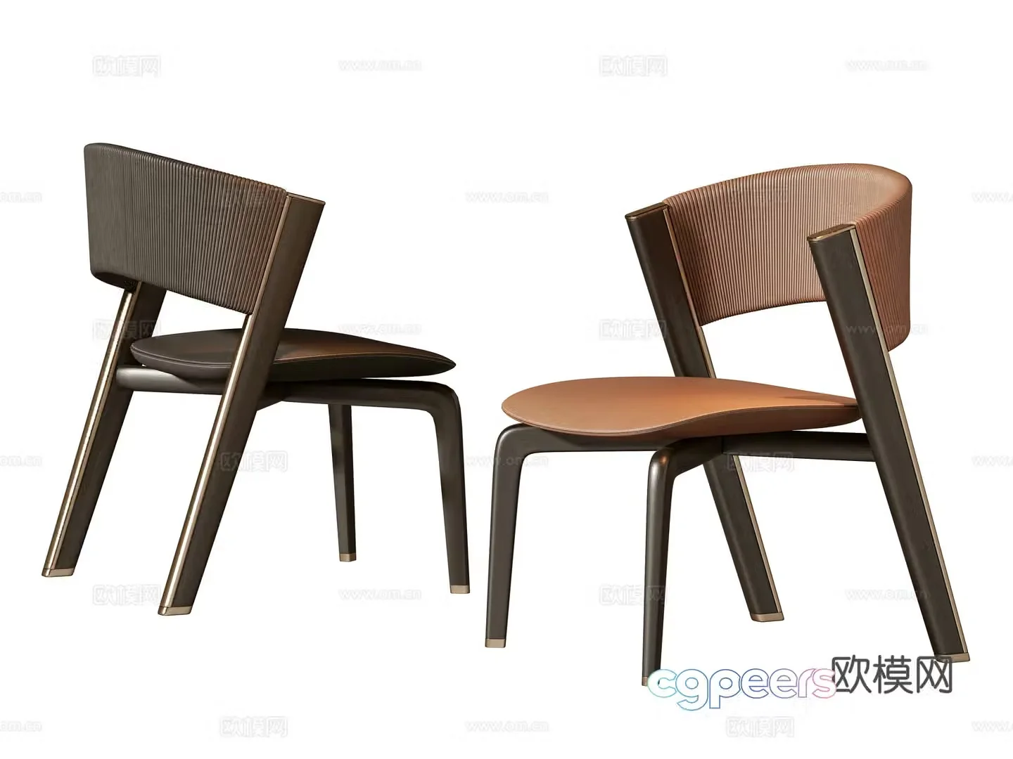 Modern single chair dining chair 3d model