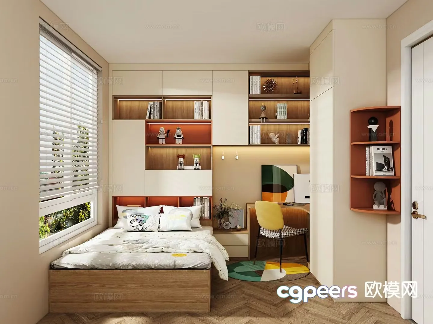 Modern tatami bedroom 3d model