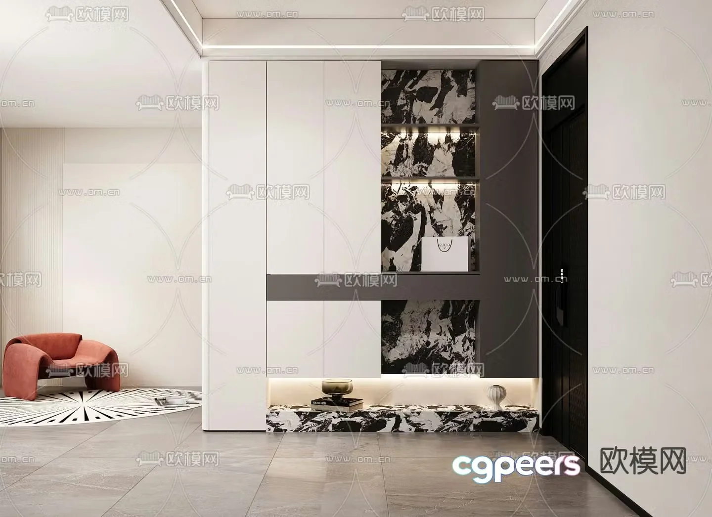 Entrance shoe cabinet 3D model