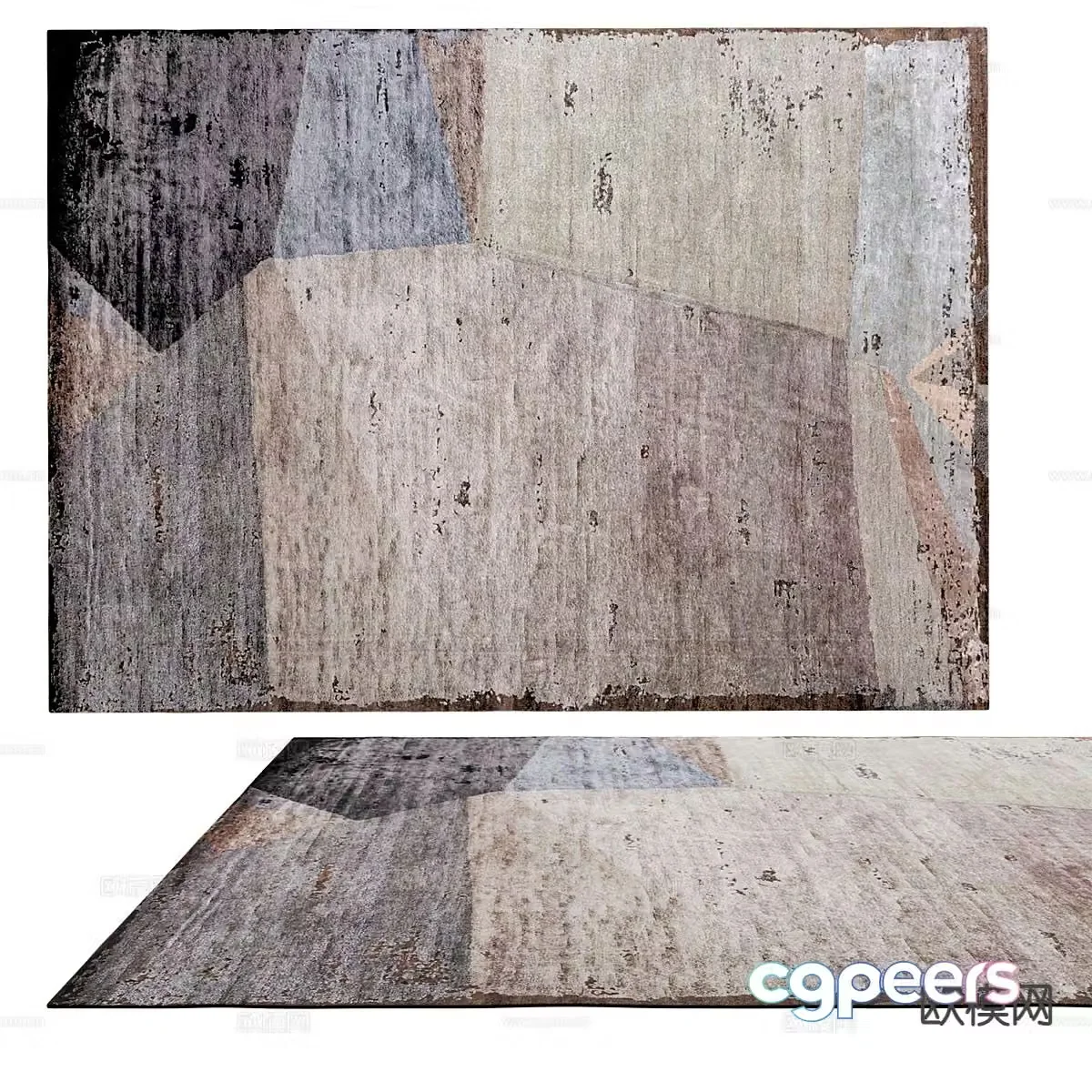 Medieval style carpet square carpet 3d model