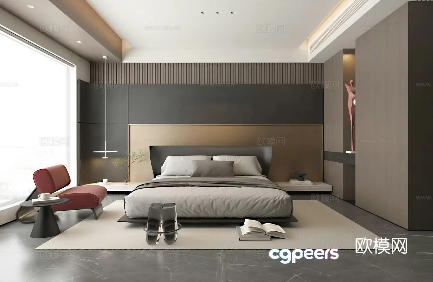 Italian style bedroom master bedroom 3d model
