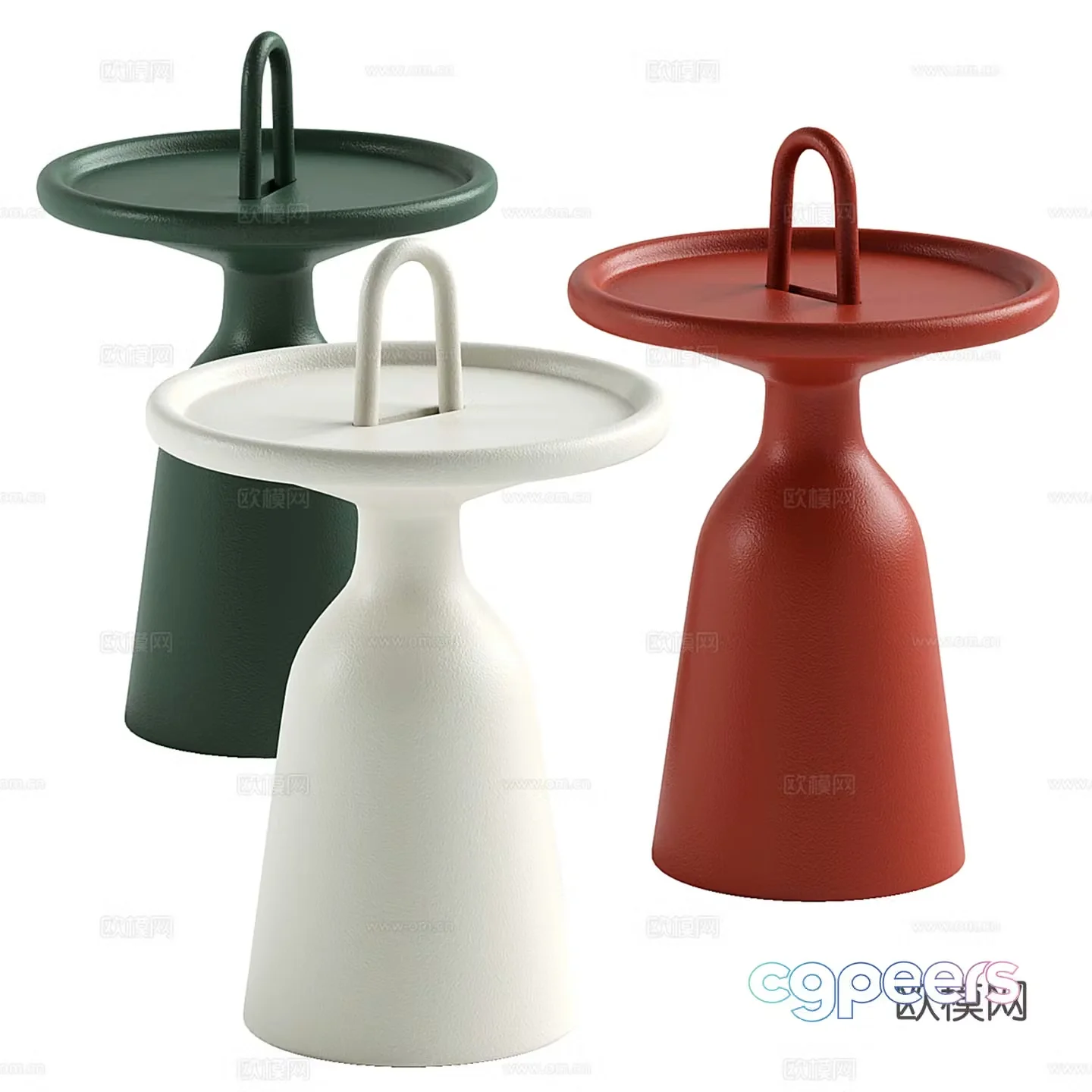 Modern sofa side several round corners several set of 3D model