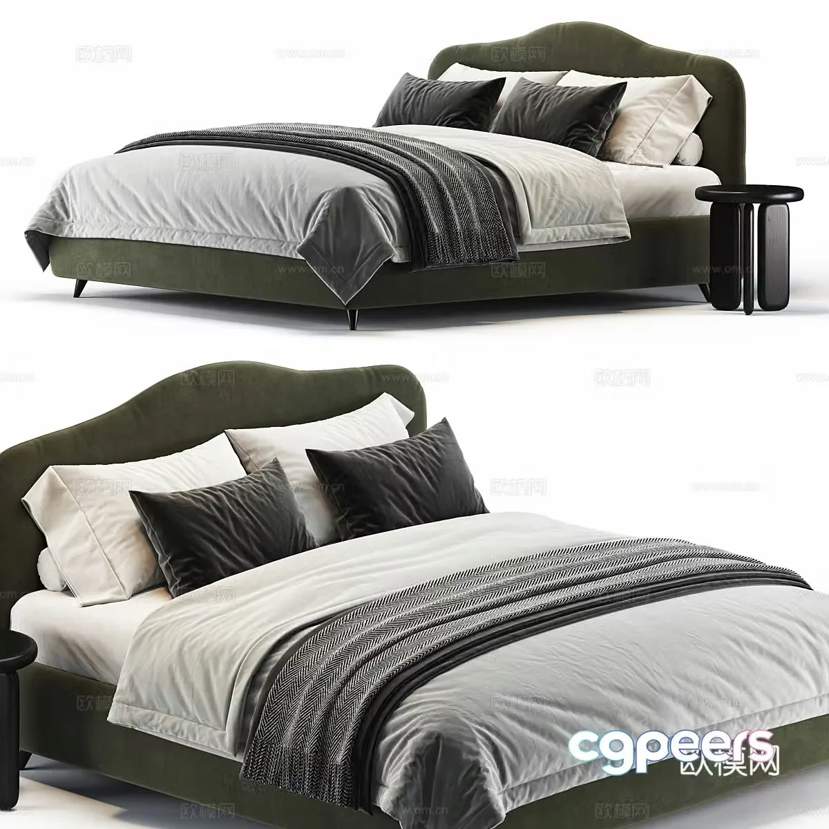 Background double bed 3D model