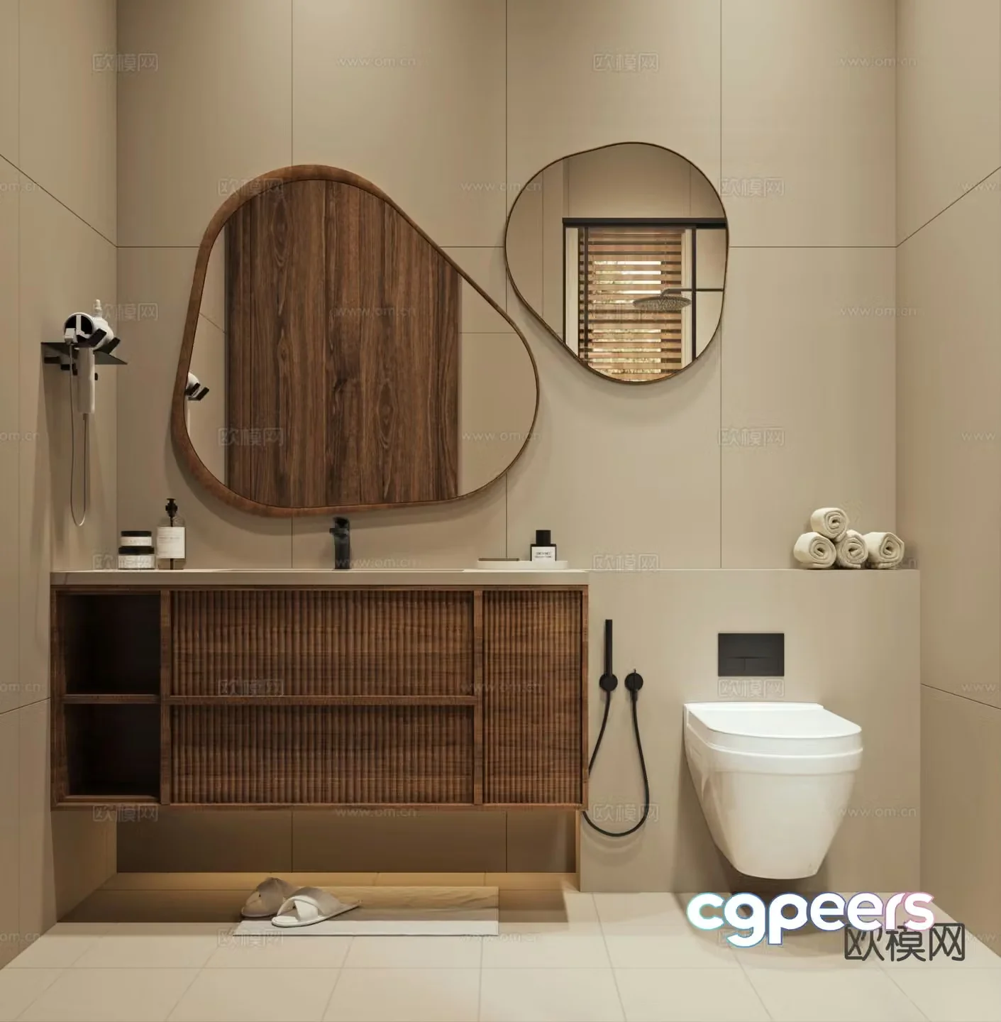 Wabi-sabi bathroom sink 3d model
