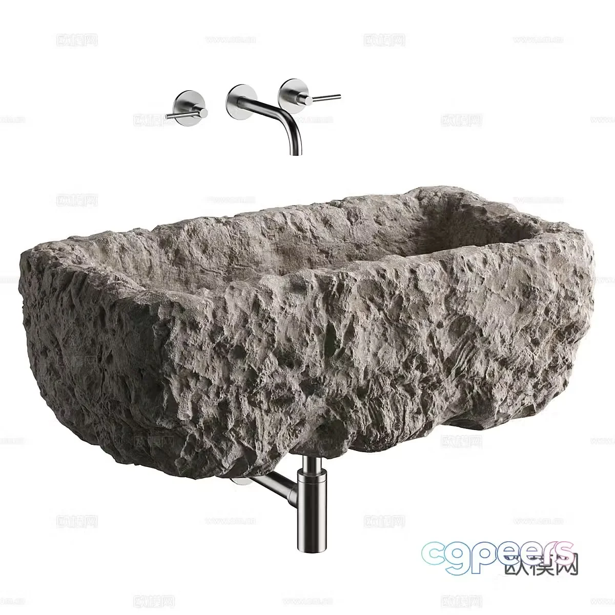 Modern stone basin 3d model