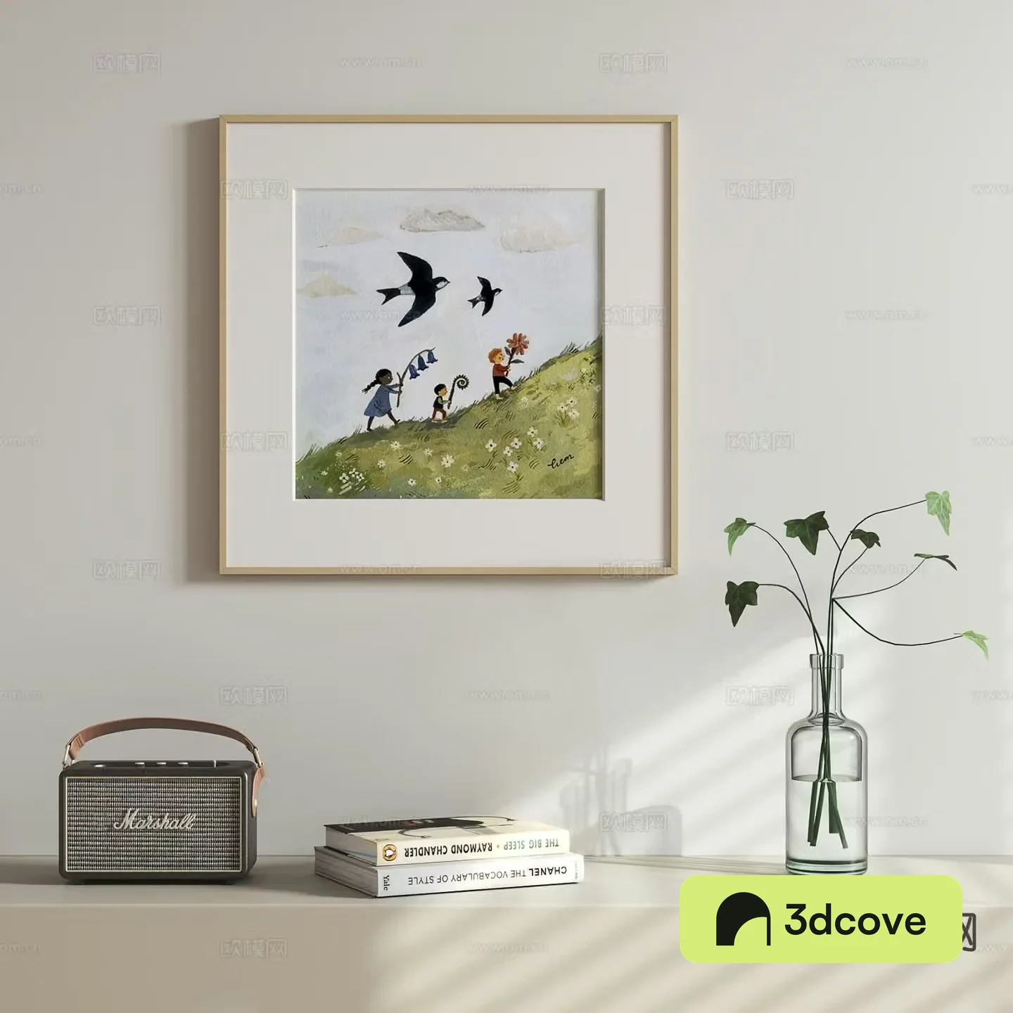 Nordic cartoon hanging painting children’s hanging painting oil painting