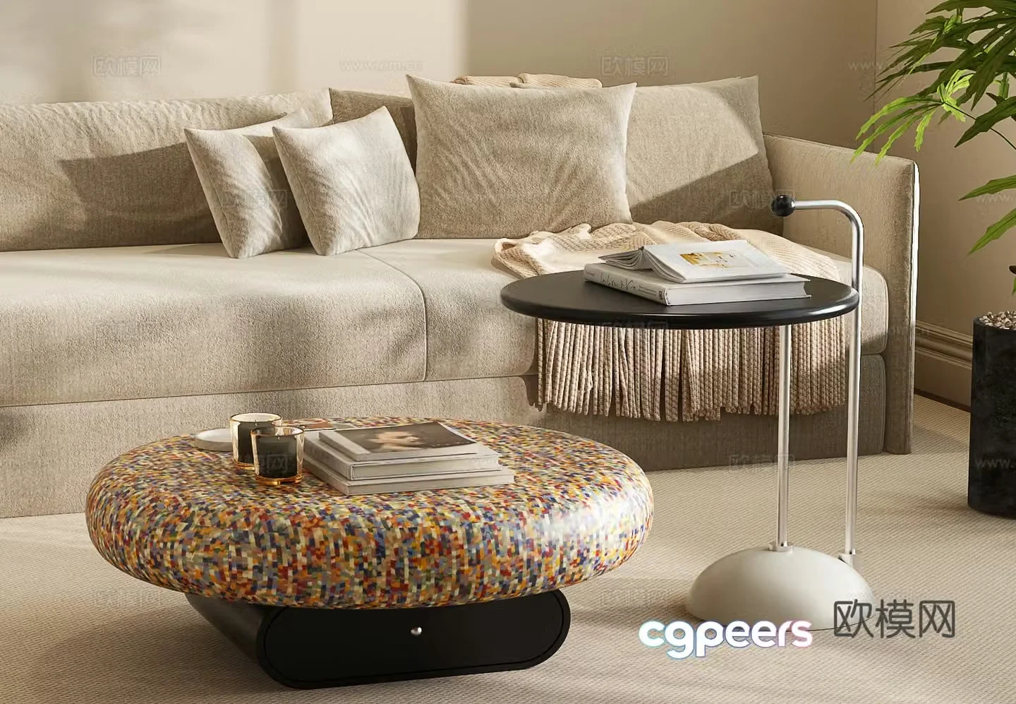 Coffee table combination Modern coffee table Modern Italian coffee table 3D model