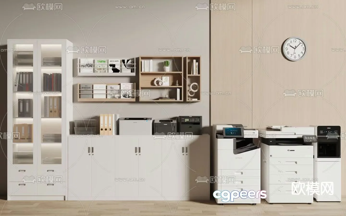 Printer file cabinet office supplies 3d model