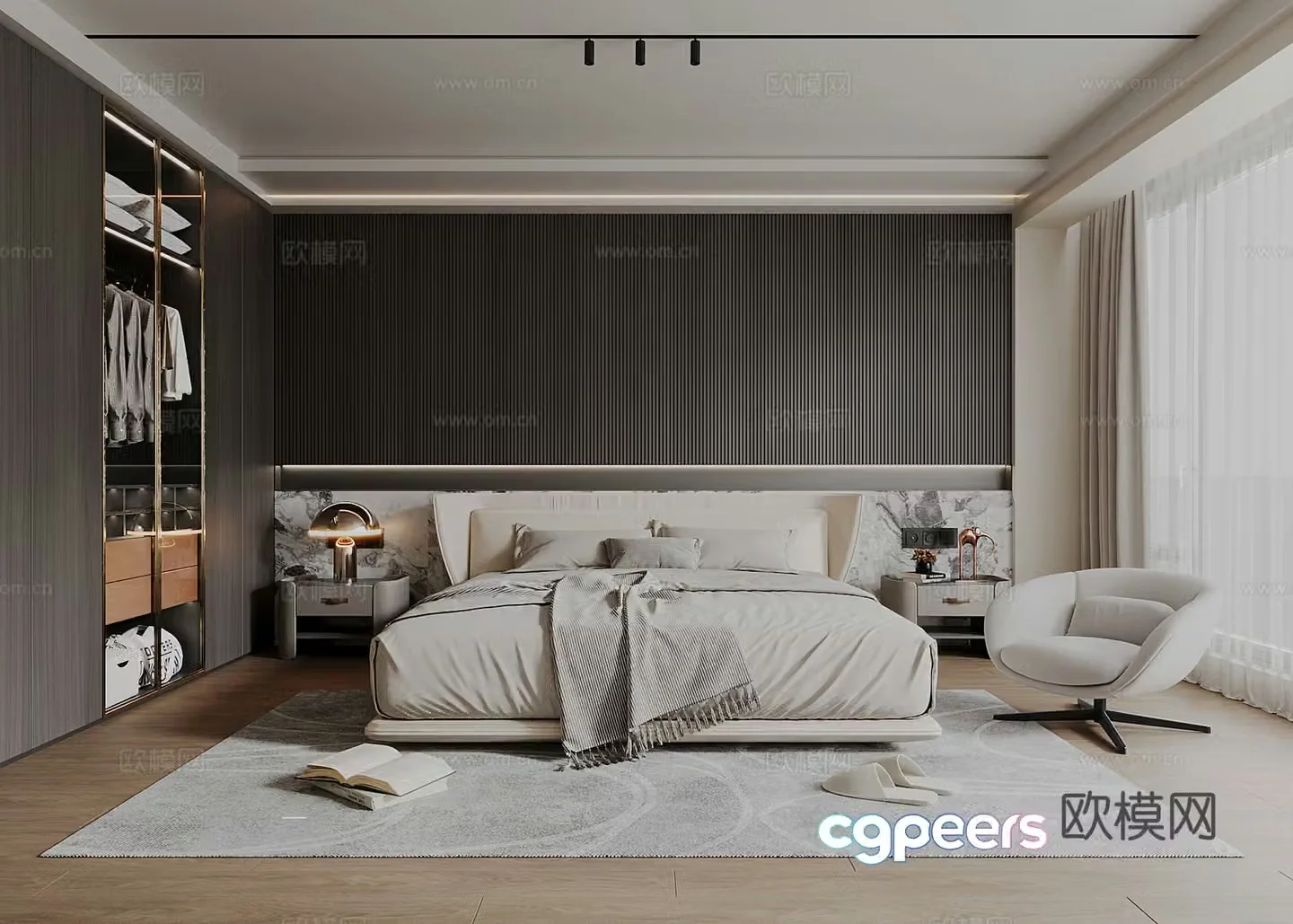 Modern Italian bedroom 3d model
