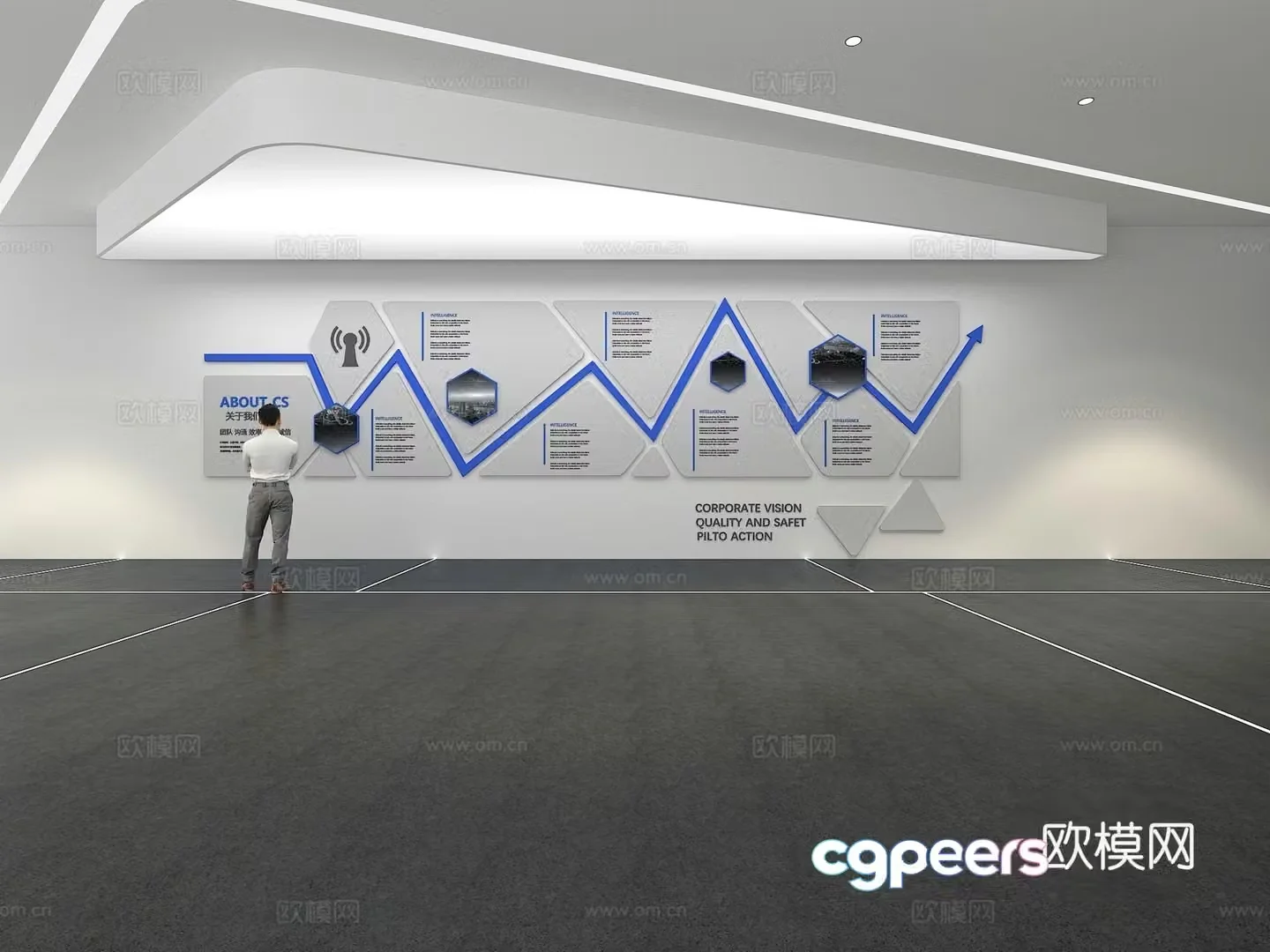Cultural wall Corporate culture wall Display wall Classroom Exhibition hall Campus culture Corridor 3D model