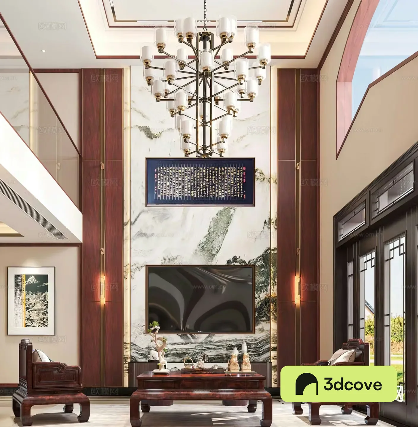 New Chinese style villa living room