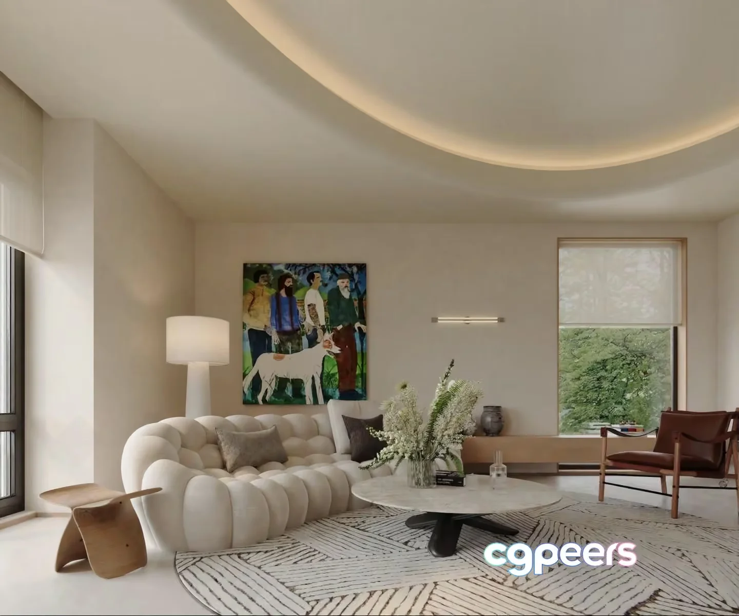 Modern Living Room 3D Model – 5312 – CORONA Render