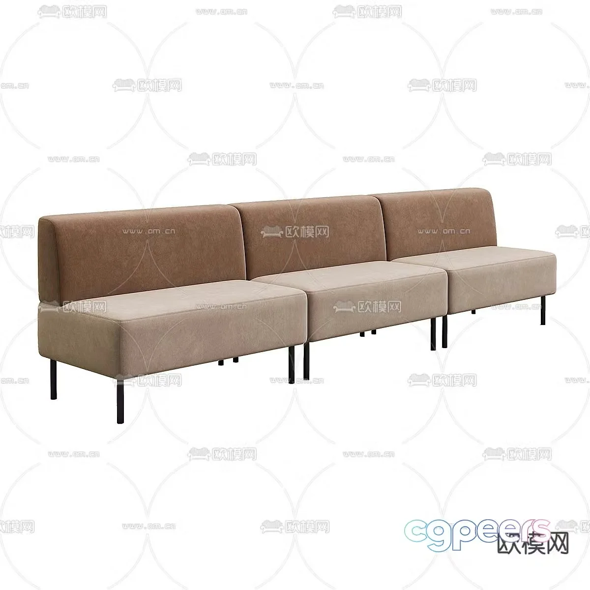 Modern multi-seater sofa 3d model