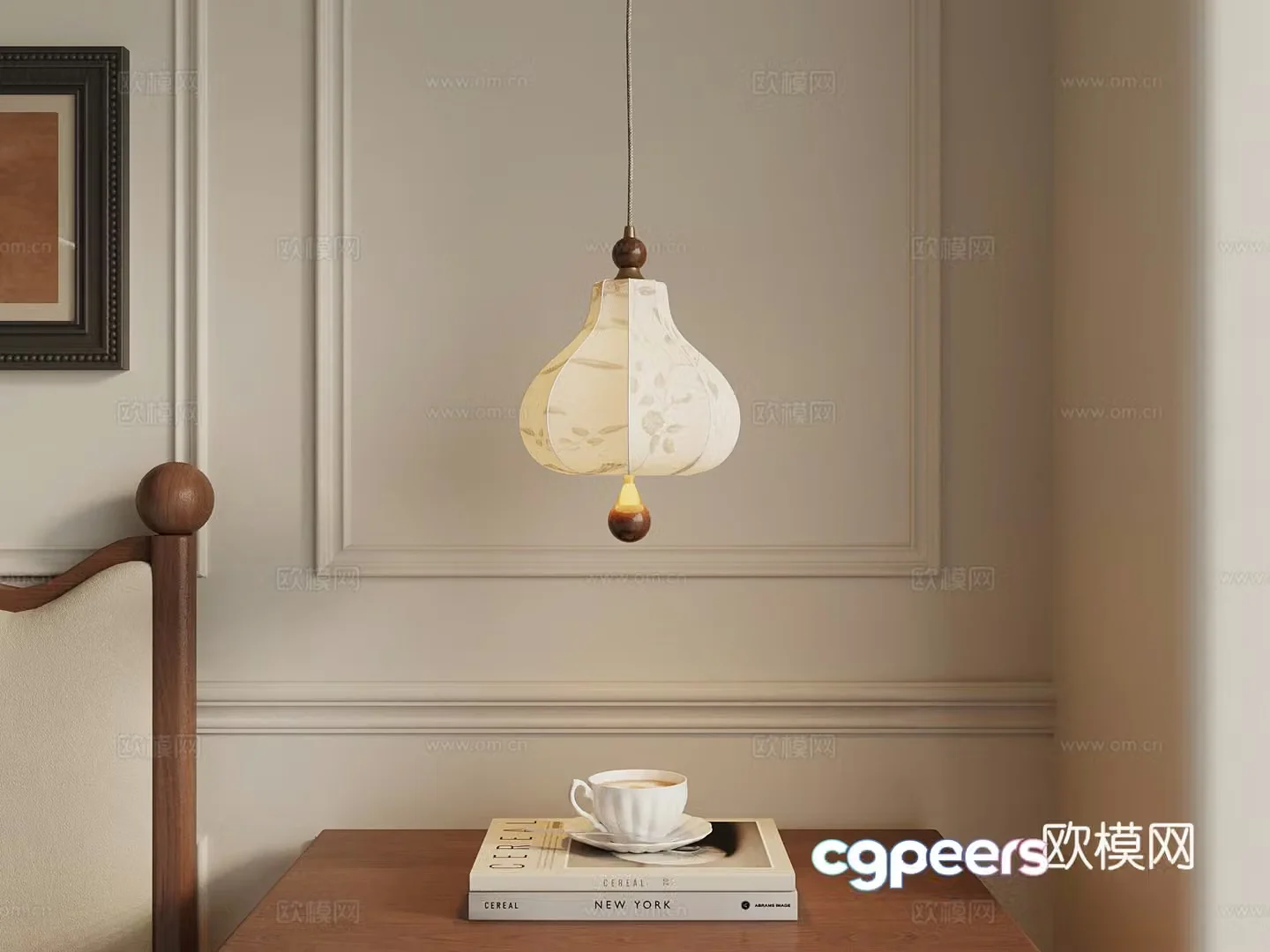Chandelier French Chandelier Small Chandelier Book Coffee Cup 3D Model