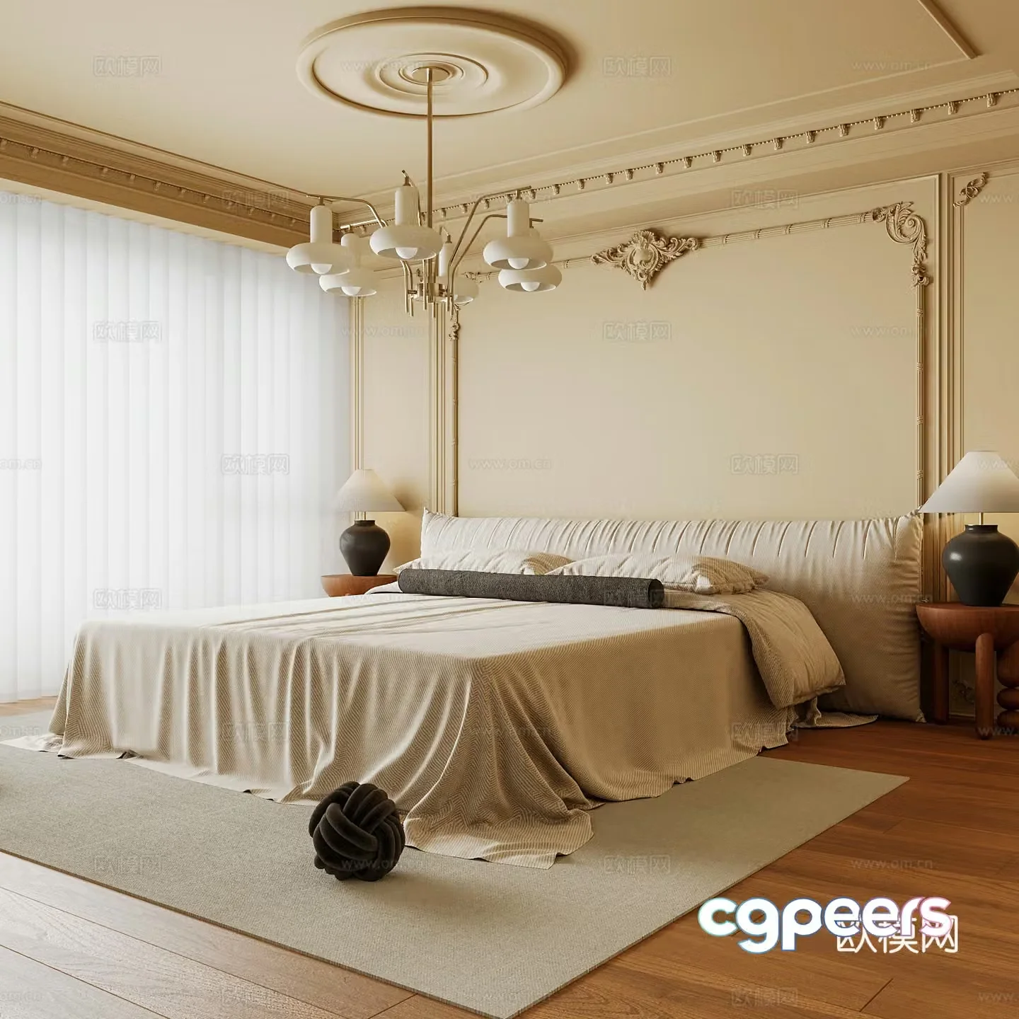 Wasabi Middle Ages Home Bedroom Wasabi Wind Bedroom Secondary Bedroom Master Bedroom Bathroom Window Bedroom 3D Model
