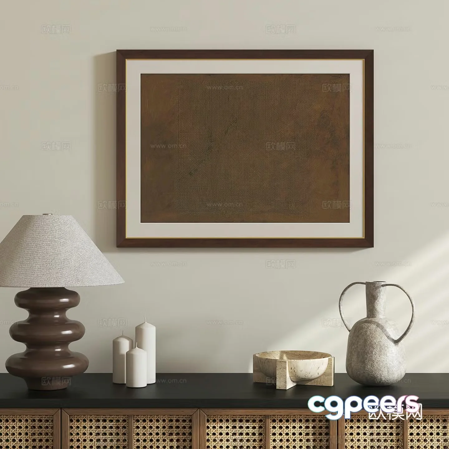 Wasabi style retro hanging painting 3d model