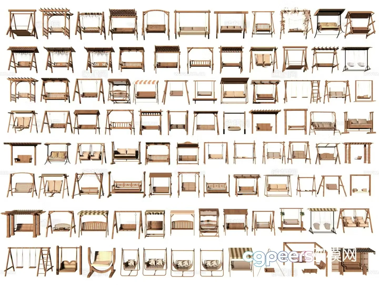 Modern hanging chair swing chair 3d model