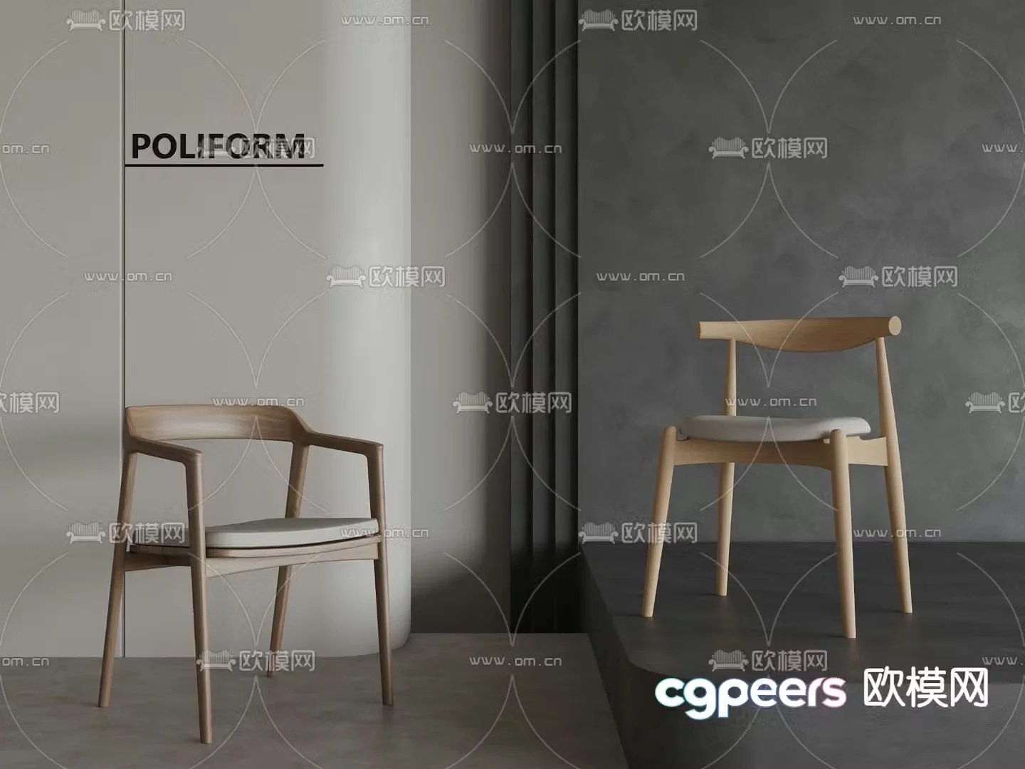 Wabi-sabi chair leisure chair 3d model
