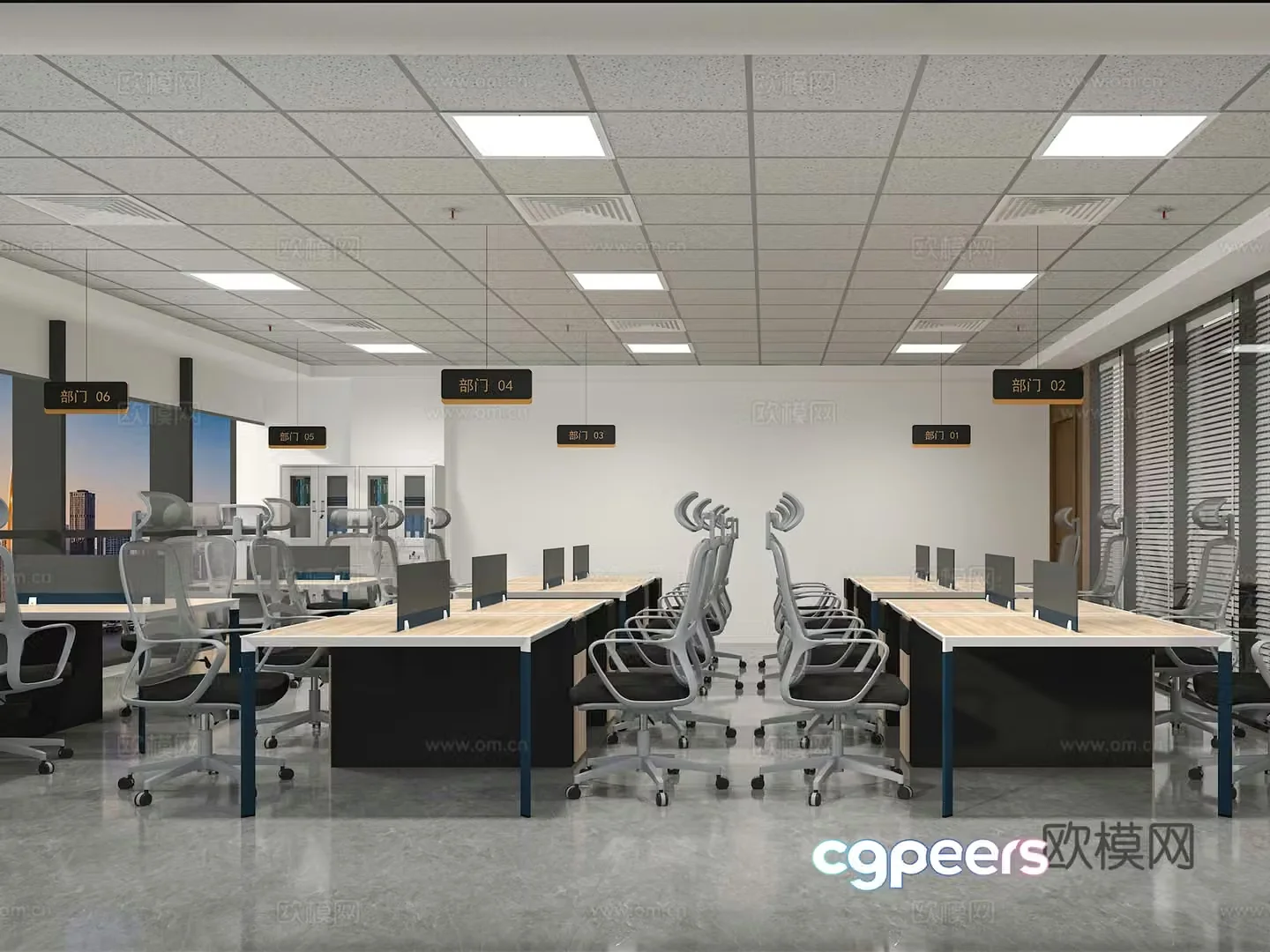 Modern office area 3d model