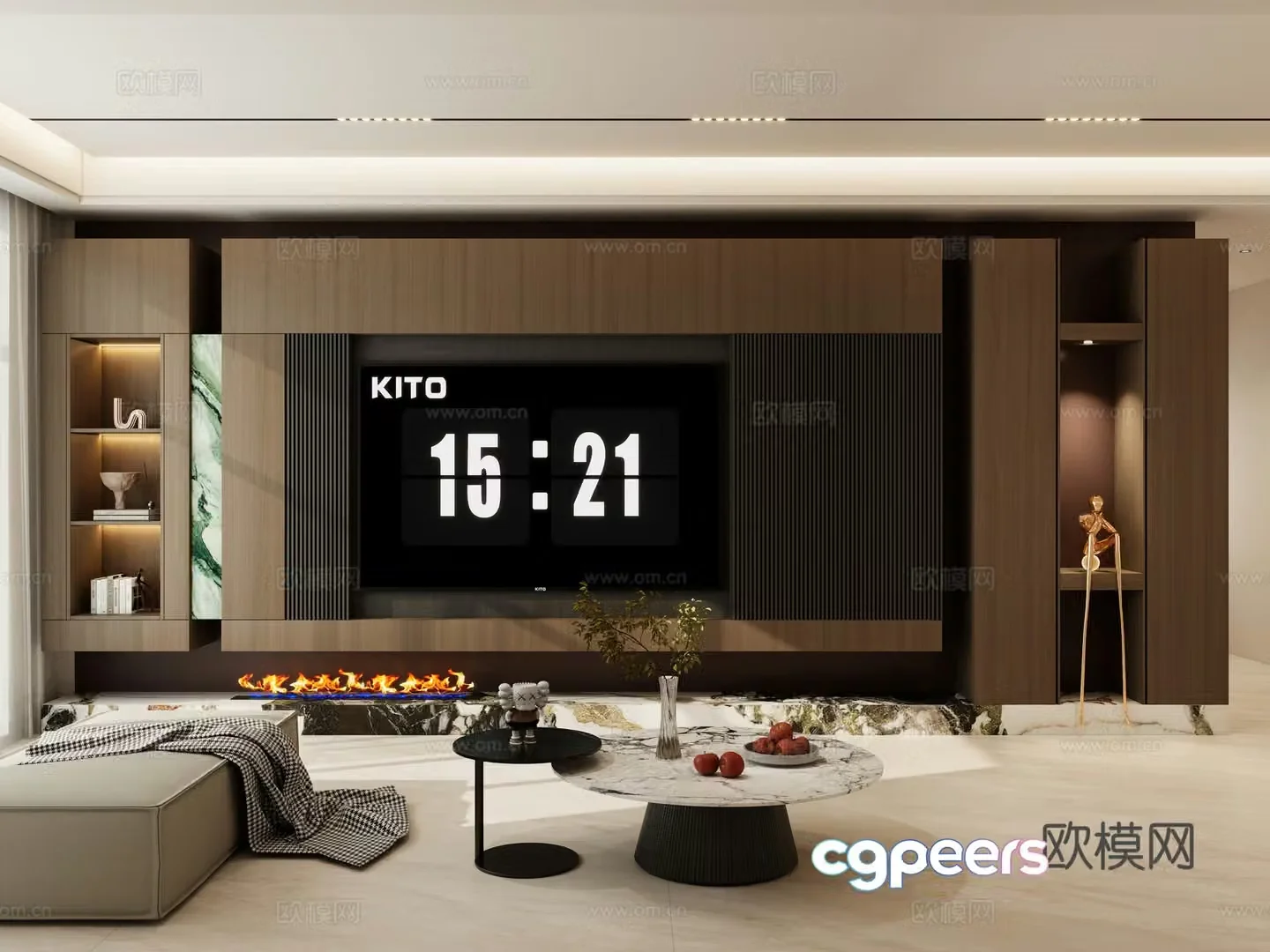 Italian TV background wall 3D model